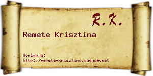 Remete Krisztina névjegykártya